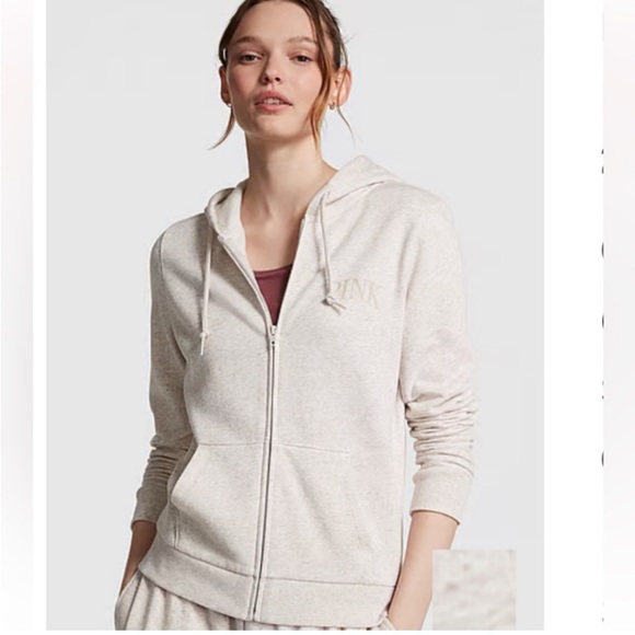 NEW EVERDAY FULL ZIP HOODIE SET IN HEATHER OATMEAL BOTH SIZE LARGE - Picture 1 of 7